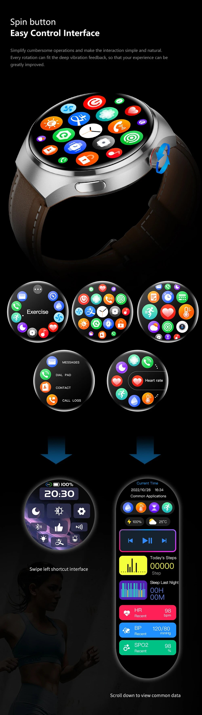 2023-as új okosórák férfi GT4 Pro 360*360 HD képernyős pulzusszám Bluetooth hívás IP68 vízálló NFC okosóra Huaweihez_voghion.com