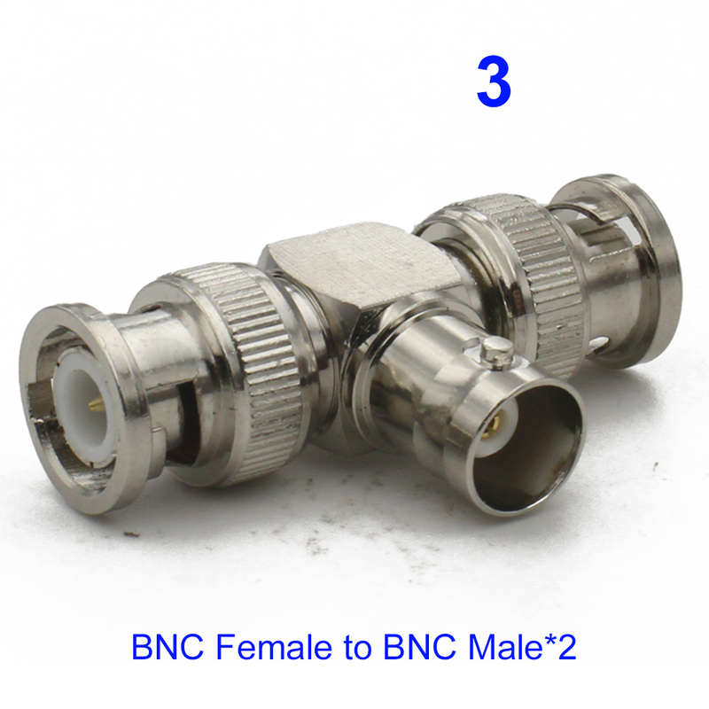 9-fach BNC-T-Stück, 3-Wege/4-Wege, 90°-Winkelverteiler, 2x Doppelstecker/Buchse, 3+4-fach Messing_voghion.com