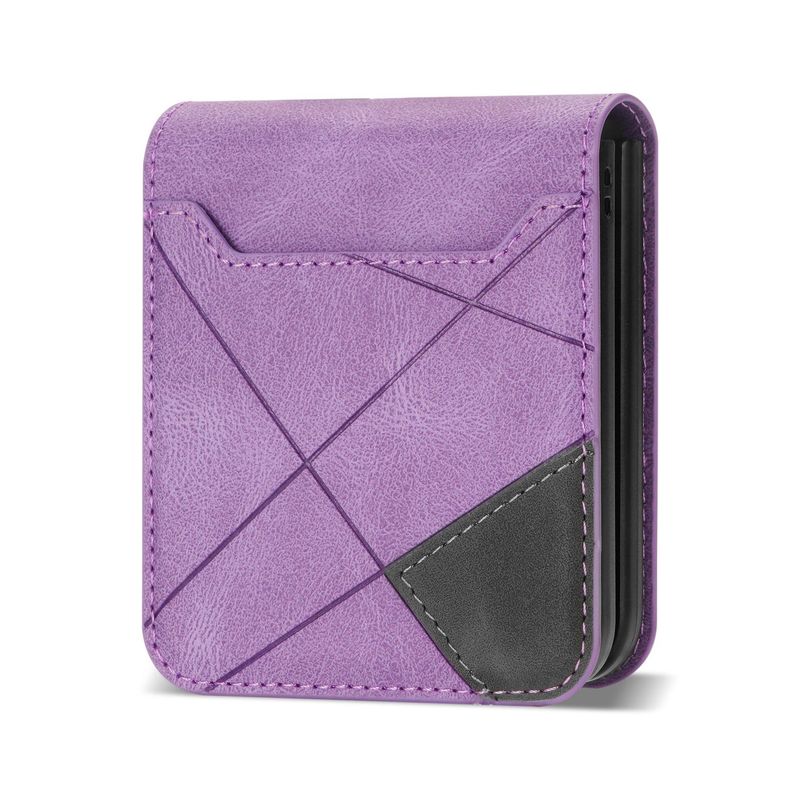 Compatible With Samsung Foldable Z Flip7 6 5 4 3 Solid Color Flip Card Slot Stand Fashion Phone Case_voghion.com