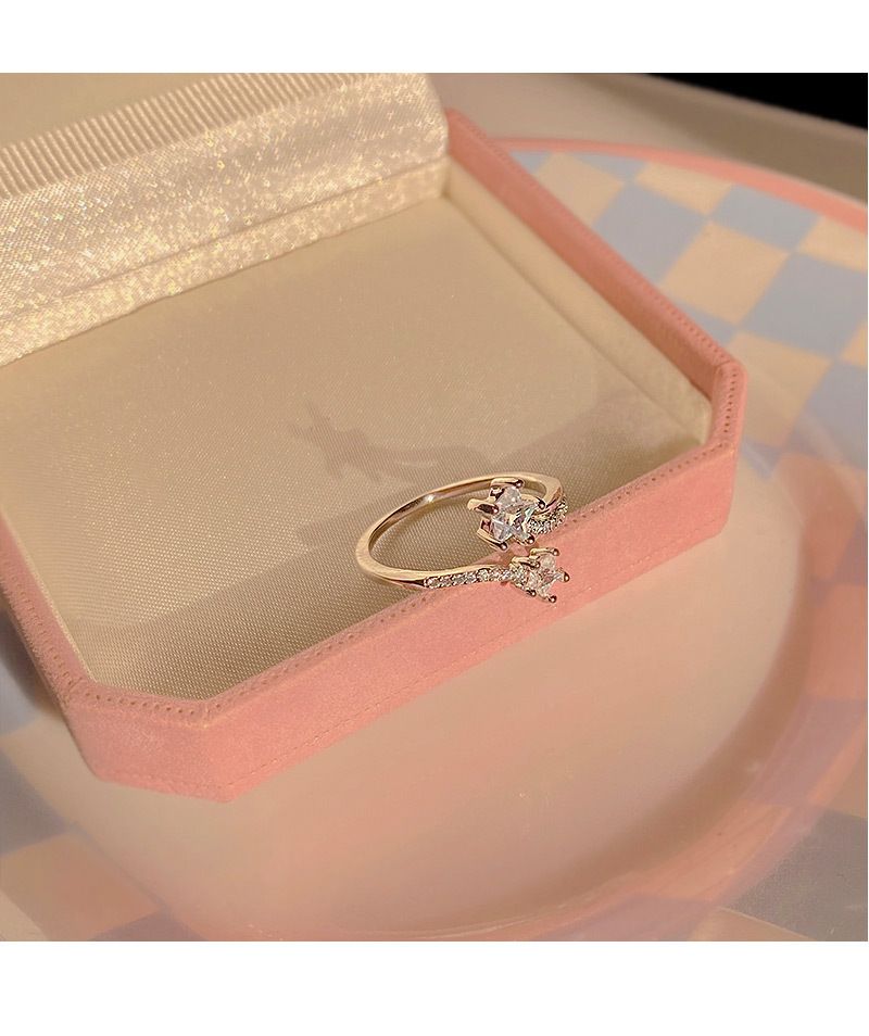 Super Immortal Star Zircon Open per donna, anello di alta moda, micro intarsio leggero di lusso e anello unico per l'indice_voghion.com