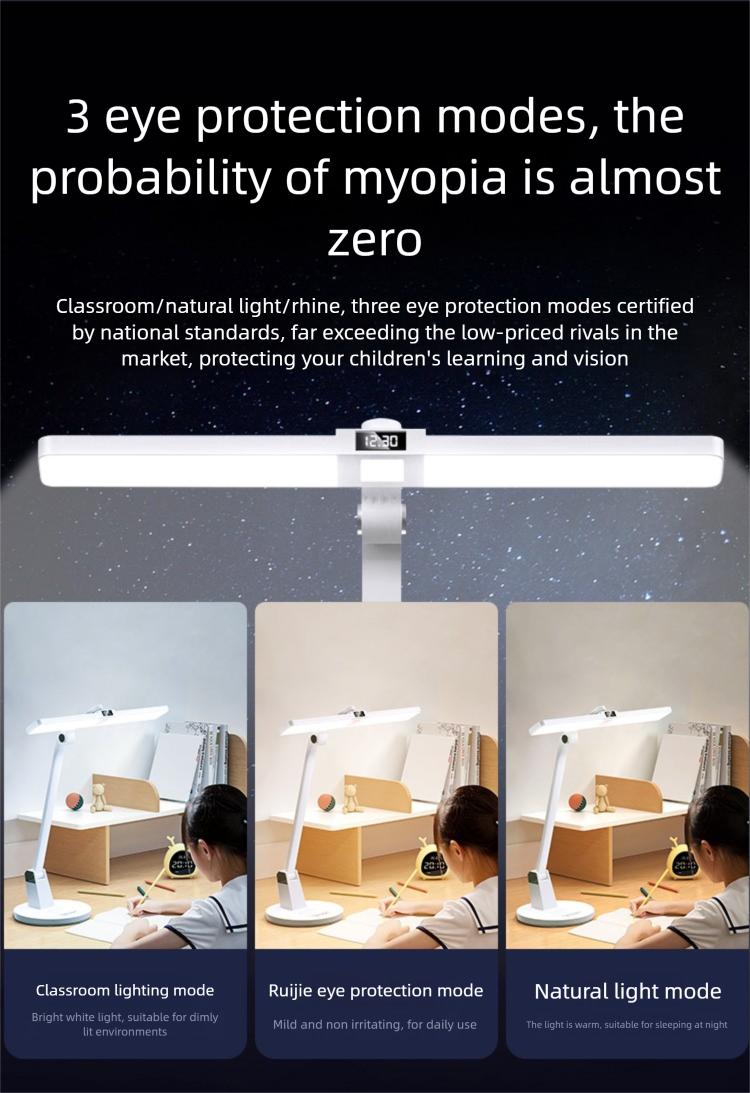 Schreibtischlampe zum Lernen, Augenschutz, gegen Kurzsichtigkeit, für Kinder, Studenten, zum Lesen, Schreiben und für Hausaufgaben im Studentenwohnheim_voghion.com