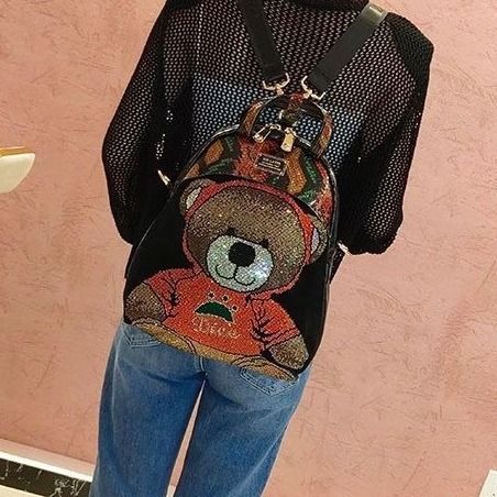 24 Autumn Winter New Style Backpack With Rhinestones, High-Quality Fashionable Large Capacity Lightweight Versatile Hot_voghion.com