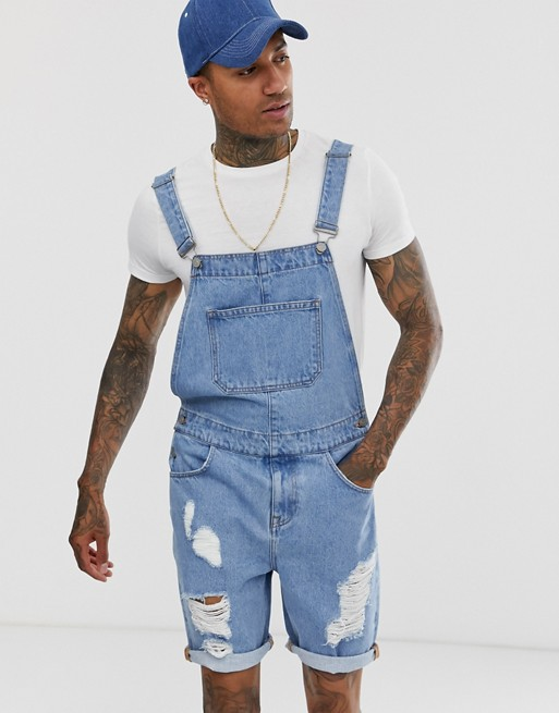 Vêtements homme Salopette une pièce déchirée en denim vintage pour homme_voghion.com