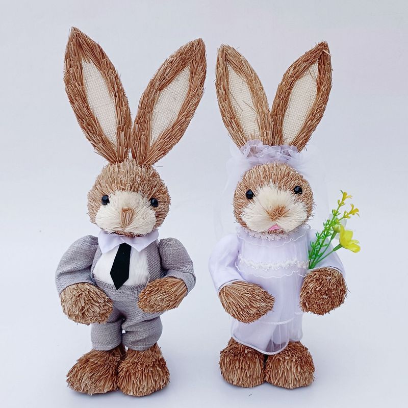 Direkt vom Hersteller: 35 cm kleiner, handgefertigter, immaterieller Weihnachtsschmuck in Form eines Hasen aus Schilfrohr mit Motiv aus der Landschaftslandschaft._voghion.com