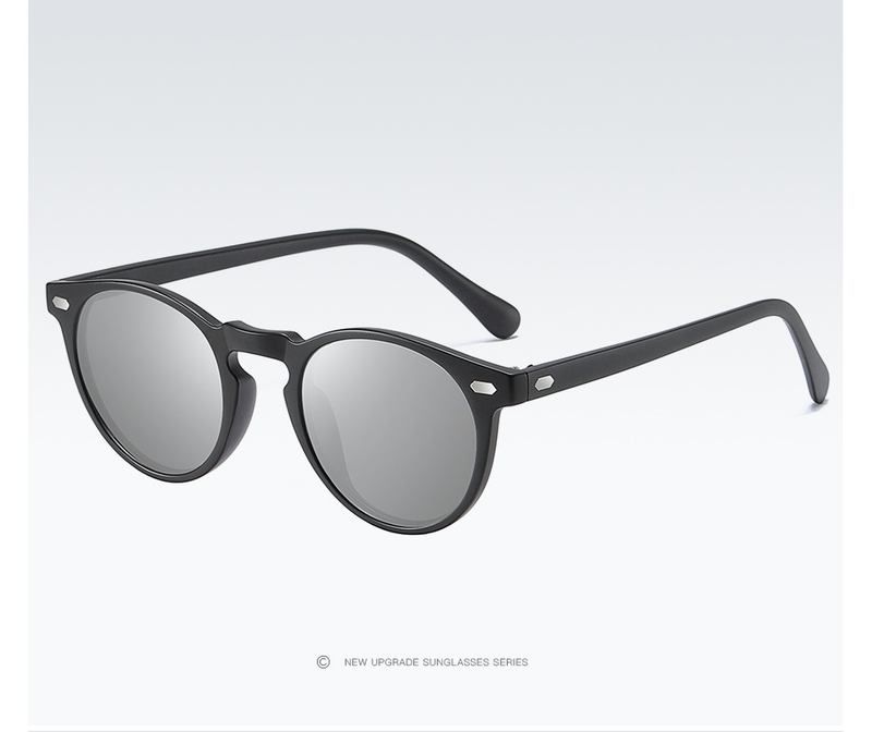 New Round Polarized Sunglasses Glasses Night Vision Goggles TR90 Sunglasses_voghion.com