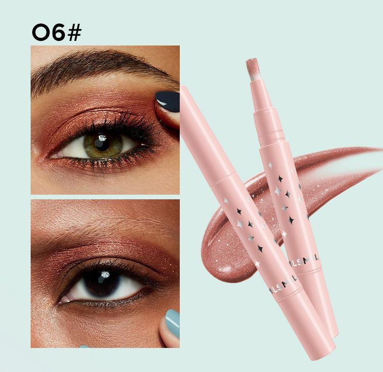 MLSMILE 8 kolorów perłowego cienia do powiek w płynie Soft Brush Diamond High Gloss Liquid Eyeshadow Rotating Lip Gloss_voghion.com