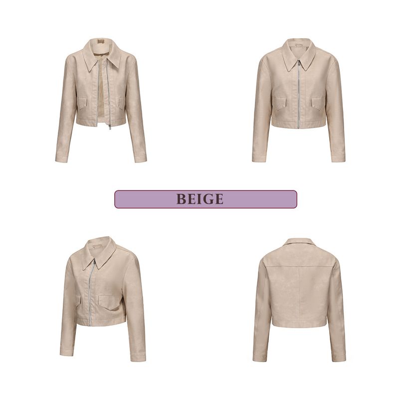 2024 Spring And Autumn New Thin For Women Long Sleeve Casual Women's Coat Fashionable Leather Jacket_voghion.com