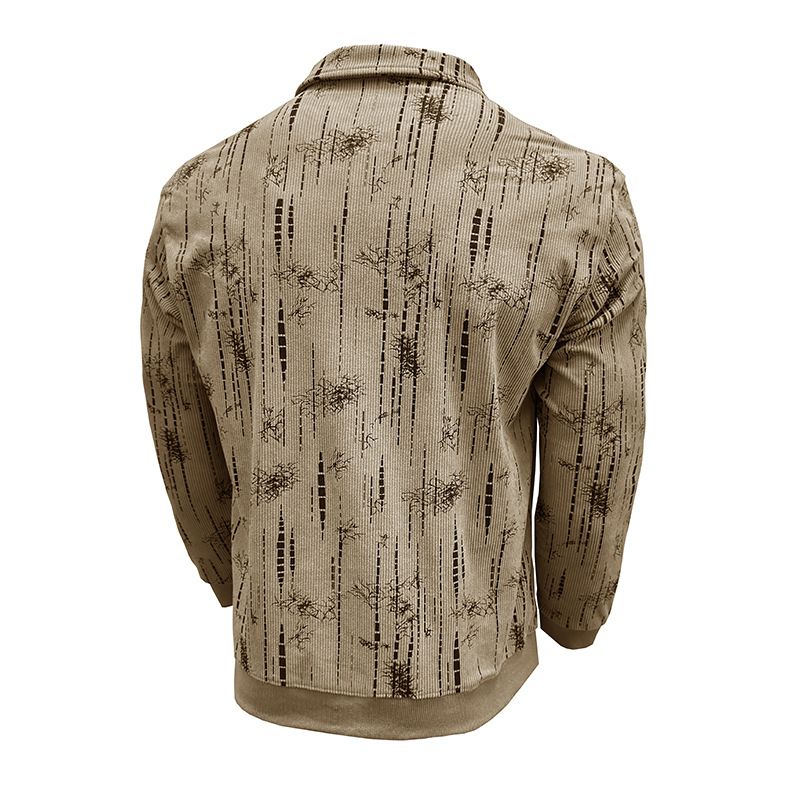 Herren Langarm Poloshirt Herbst und Winter Neues Jacquard Revers Top_voghion.com