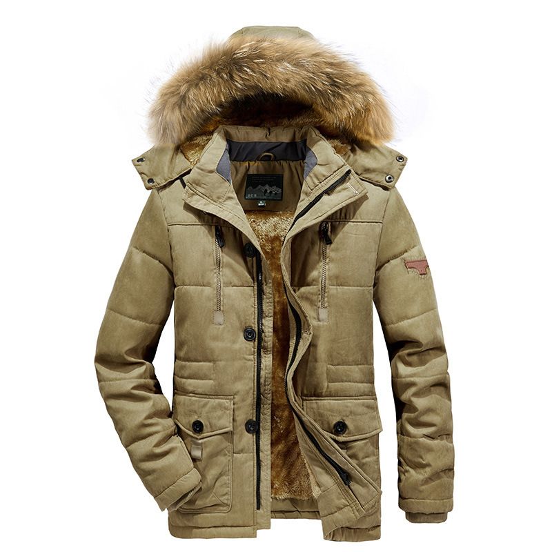 Best-Selling Men's Winter Clothing: Warm Cotton-Lined Hooded Jacket For Middle-Aged And Elderly Men_voghion.com