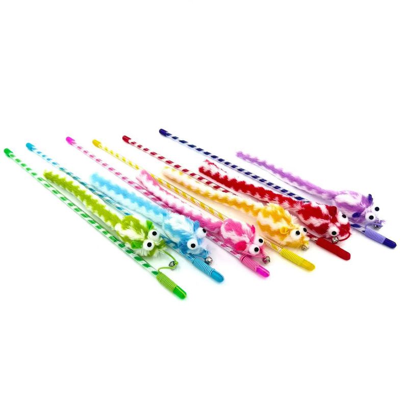 Jouet baguette pour taquiner la souris à longue queue, accessoire interactif pour chat_voghion.com