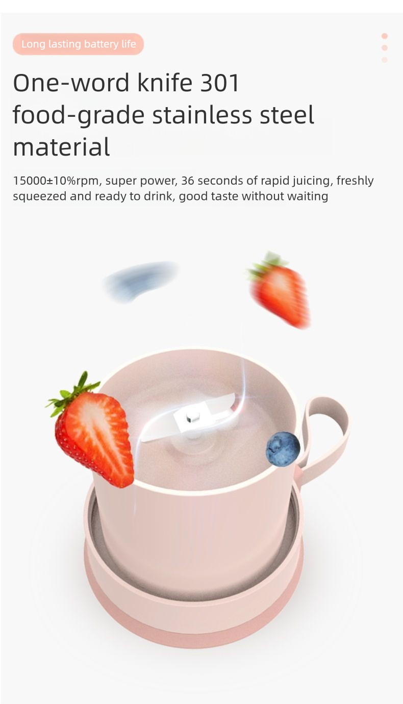 Lefansi Portable Mini Handheld Home Small Wireless Charging New Juicing With Lid Juice Cup Travel_voghion.com