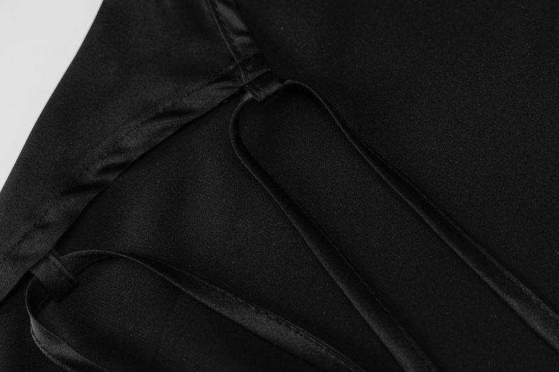 Wind Sexy Patchwork Kleid 2024 Herbst Neue Lace Up Backless Stil Rock_voghion.com
