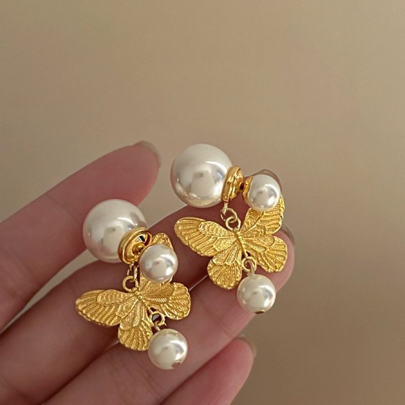 Gümüş İğne Küpeler Tatlı Su İncisi Çiçek Küpeler Moda Yüksek Duygu Küpeler Hafif Lüks Zarif Küpeler Kadın_voghion.com