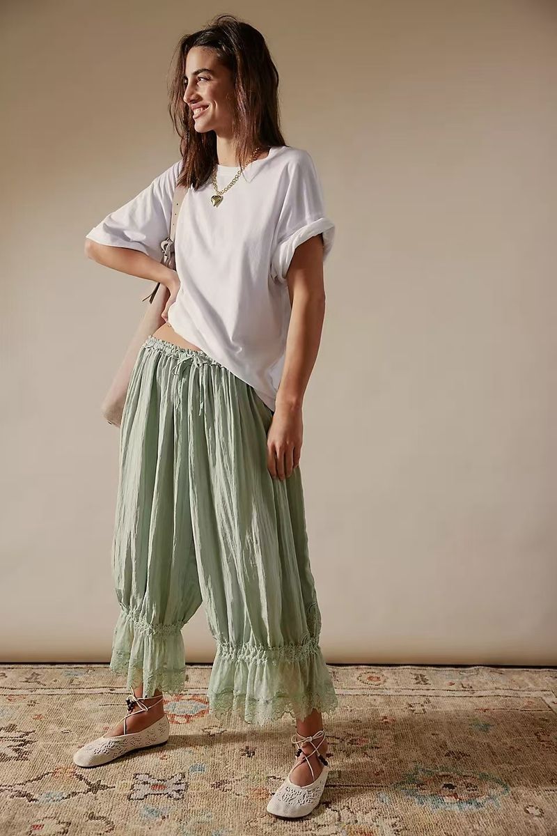 Dameskleding Vroege Lente Nieuwe Holle Kant Kant Thuiskleding Voor Vrouwen Comfortabele Huidvriendelijke Pyjama Shorts_voghion.com