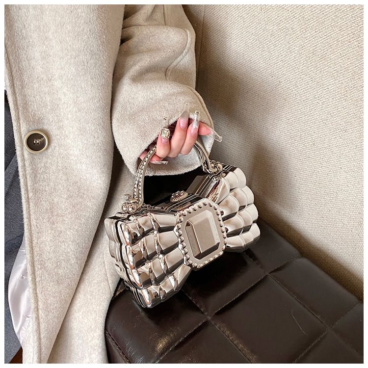 Borse a tracolla da donna, una borsa da ascella in acrilico galvanizzato con texture abbagliante per banchetti femminili, una piccola borsa a tracolla quadrata con spalla singola_voghion.com