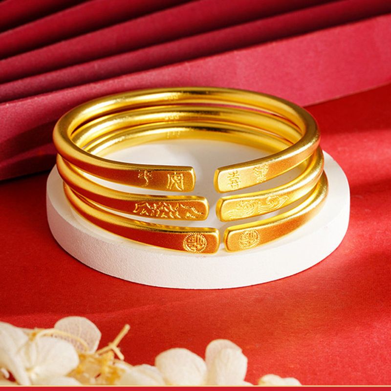 Bracciale antico vietnamita Fasha in oro Safe Joy, colore a lunga durata, anello aperto in lega di ottone, da donna_voghion.com