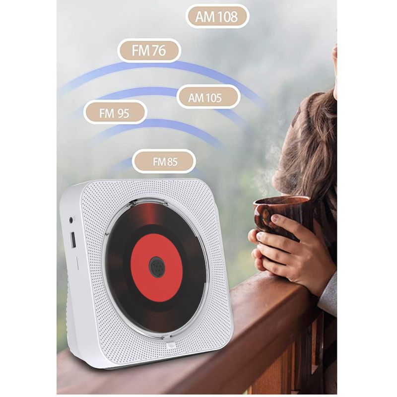 Altoparlante Bluetooth retrò in vinile - Lettore musicale portatile wireless con modalità CD e funzione di apprendimento_voghion.com