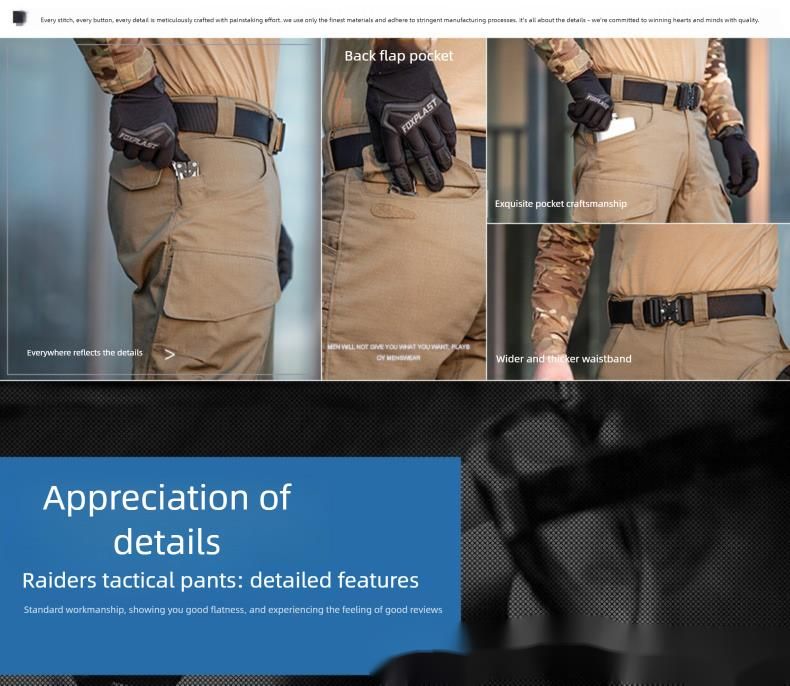 Huanlongniaojia Assault Camouflage Tactical Men's Scratch-Resistant Outdoor Training Combat Cargo Hiking Pants_voghion.com