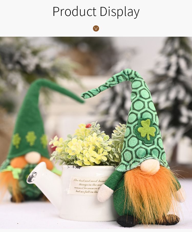 Party Diy Decorations St. Patrick's Day Decorations Irish Festival Decorations Small Figurines Standing Green Leaf Dwarf Ornaments_voghion.com