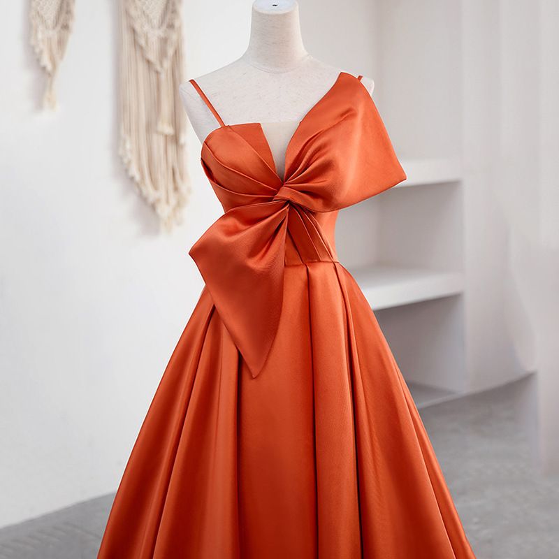 Damen Oweskleed Host Temperament laang schlank Satin Hosenträger Braut Toast Kleed Brautjungfer Kleed_voghion.com