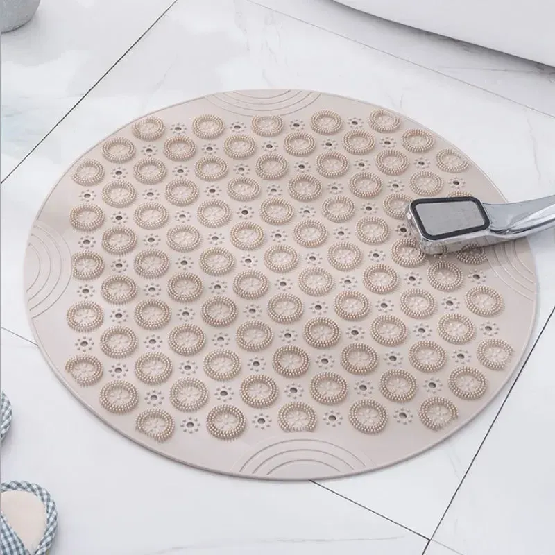 Anti-Rutsch-Duschmatte, PVC-Badematte mit Abflusslöchern, Fußmassage-Textur, schnelltrocknend (55 x 55 cm), EU-Badezimmersicherheit_voghion.com