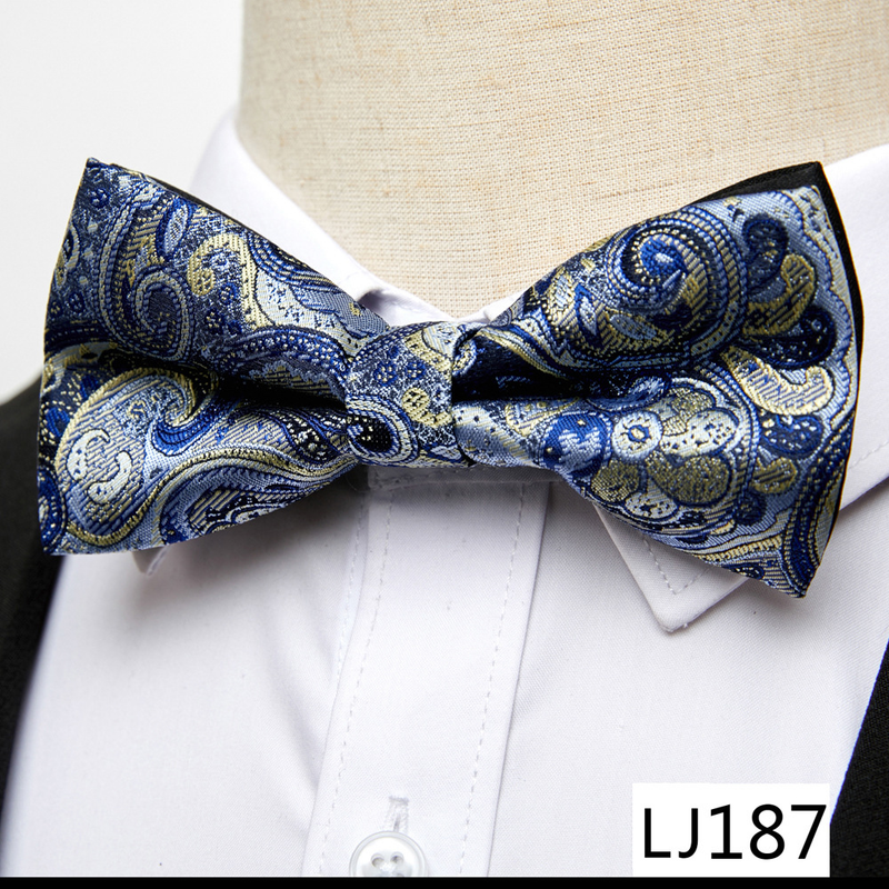 Cravatta formale da uomo con fiocco in seta poliestere con nuovo motivo_voghion.com