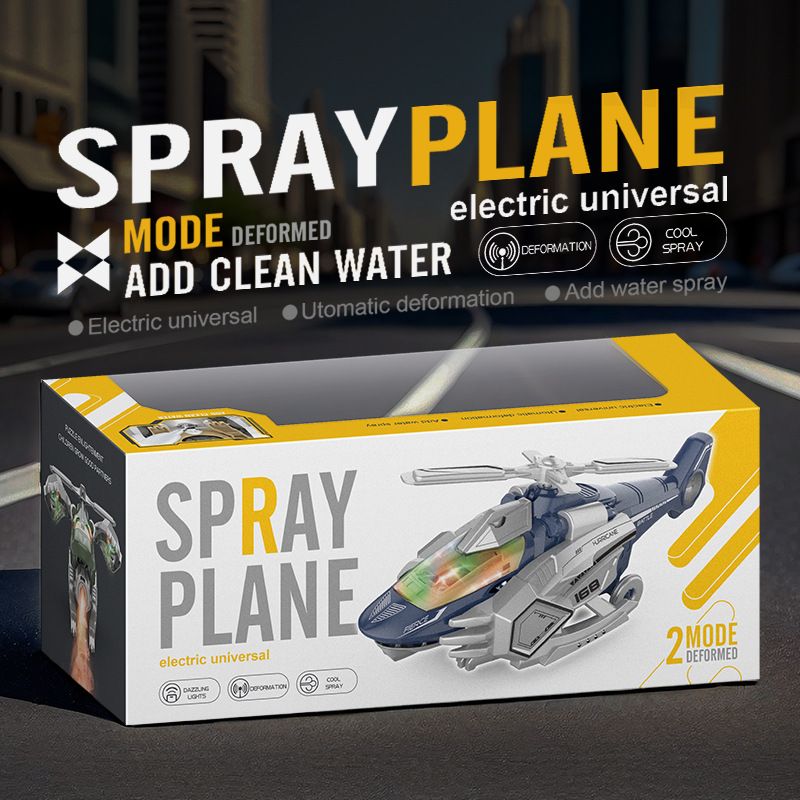 Elektrisk fighter barns deformation spray Bionic flygplan leksak med ljus_voghion.com