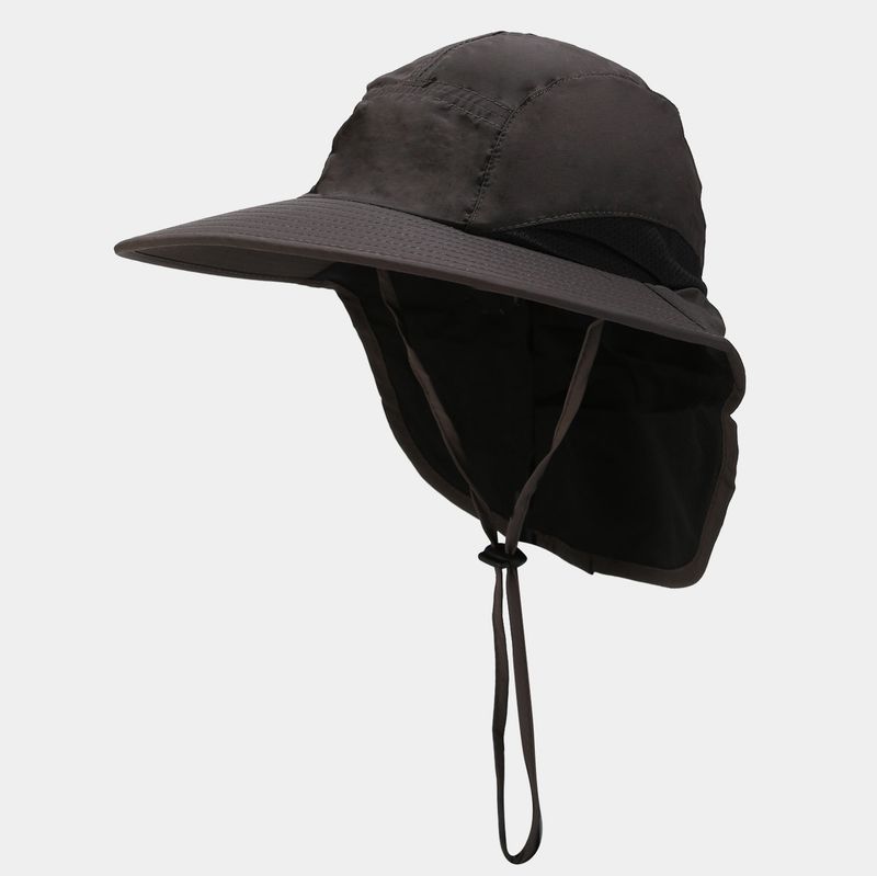 Chapeau d'alpinisme, protection solaire extérieure printemps et été, visière de cou de couleur unie, chapeau de soleil de pêche en maille respirante à séchage rapide_voghion.com