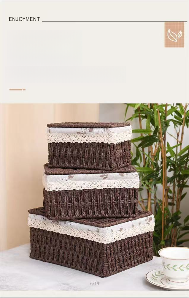 Storage Box, Desktop Cosmetics, Snacks, Miscellaneous Items, Coffee Table, Toys, Keys, Woven Storage, Living Room_voghion.com