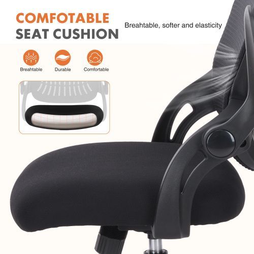 Office Mid Back Ergonomic Mesh Computer Desk Larger Seat Executive Height Adjustable Swivel Task Chair With Lumbar Support_voghion.com