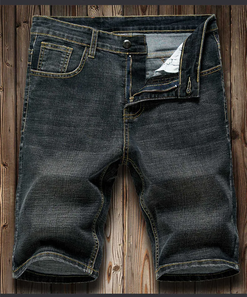 Men's 2023 Summer Men'S Slim Denim Shorts Business Casual Fashion Loose Stretch All-Match Jeans Male High-End Brand_voghion.com