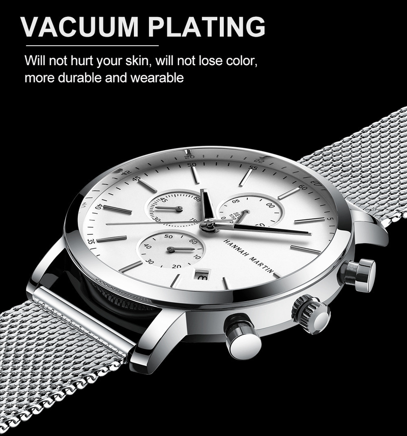 Men's Stainless Steel Quartz Watch With Calendar, Luminous Hands, And Water Resistance - Stylish Casual Timepiece For Everyday Wear_voghion.com