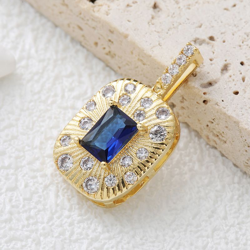 Collana grande e colorata con pendente singolo in rame placcato oro con zirconi, stile palazzo, elegante e piena di diamanti per le donne_voghion.com