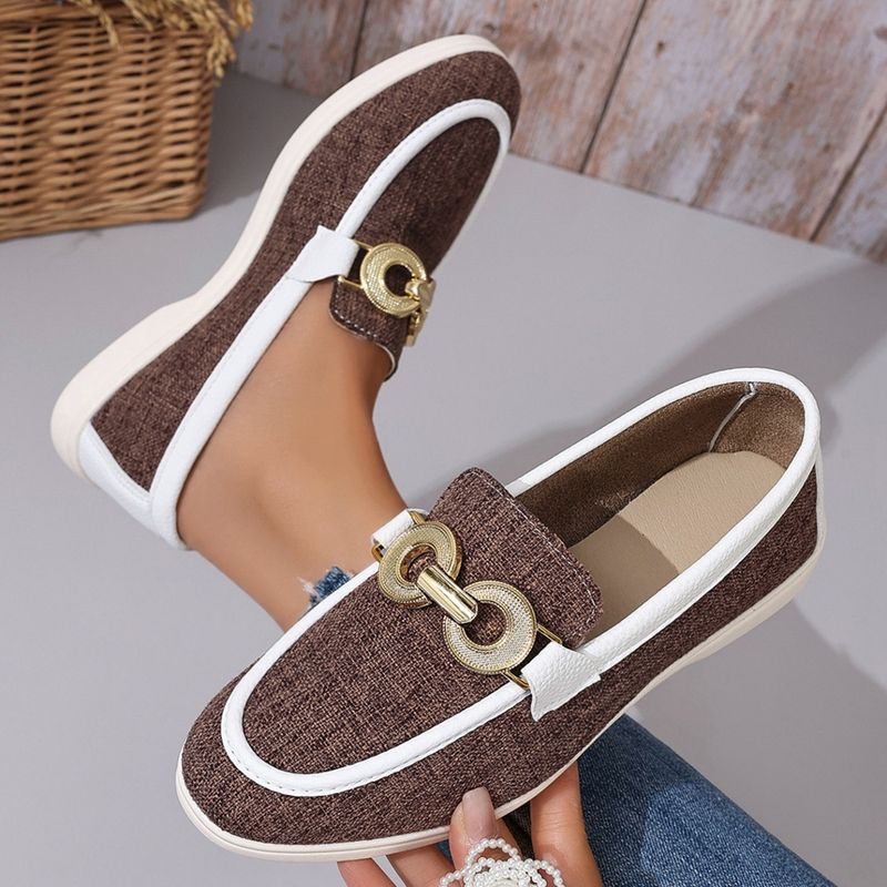 SHLIANG Dam Loafers Canvas Flats Märke Hög kvalitet Vår Höst Fritidsskor Läder Enkelskor Plus Size SB056_voghion.com