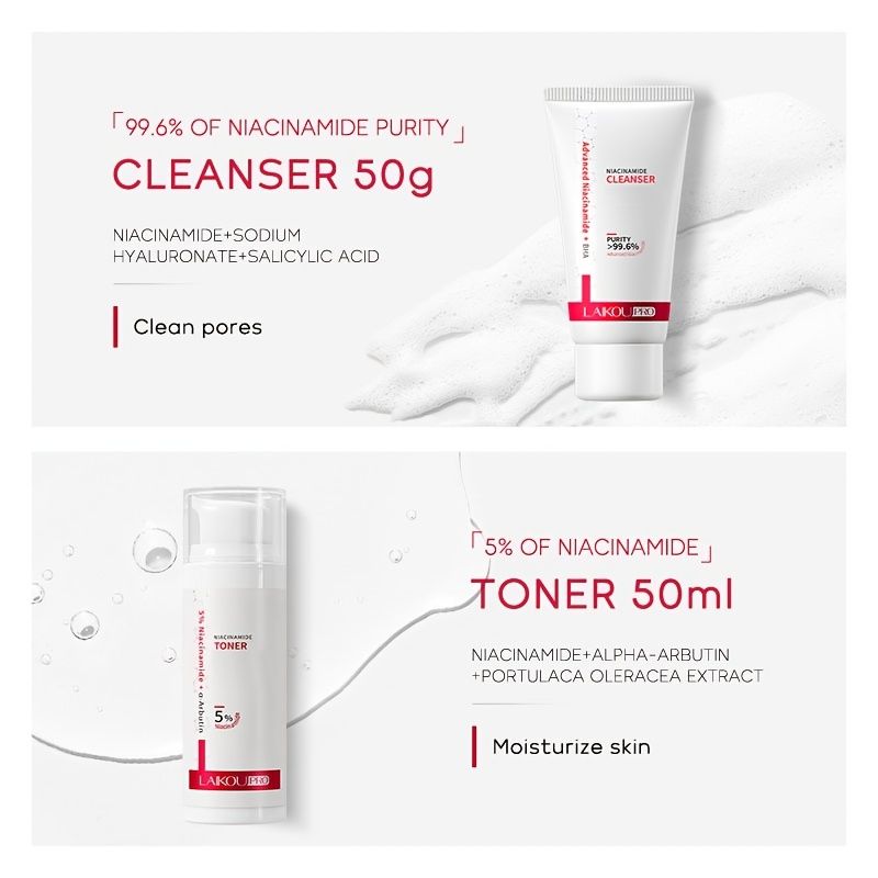 Valentines Skincare Box Set - LAIKOU Pro Niacinamide Facial Kit Women, Suitable For All Light Beige Types, Package_voghion.com