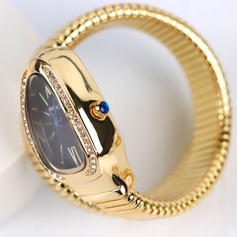 Orologio da polso creativo al quarzo da donna a forma di serpente_voghion.com