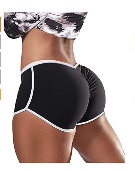 Women's Intimates Women's Large Size Sexy Solid Color Low Waist Sports Running Tight Hip Lifting Shorts_voghion.com