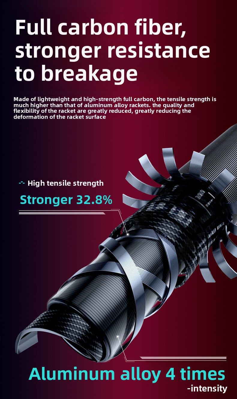 Heißes Modell 80 Feder Hohe Pfund Gewalttätiger Angriff Donner Einzelner Carbonfaser-Profi-Wettkampftrainingsschläger_voghion.com