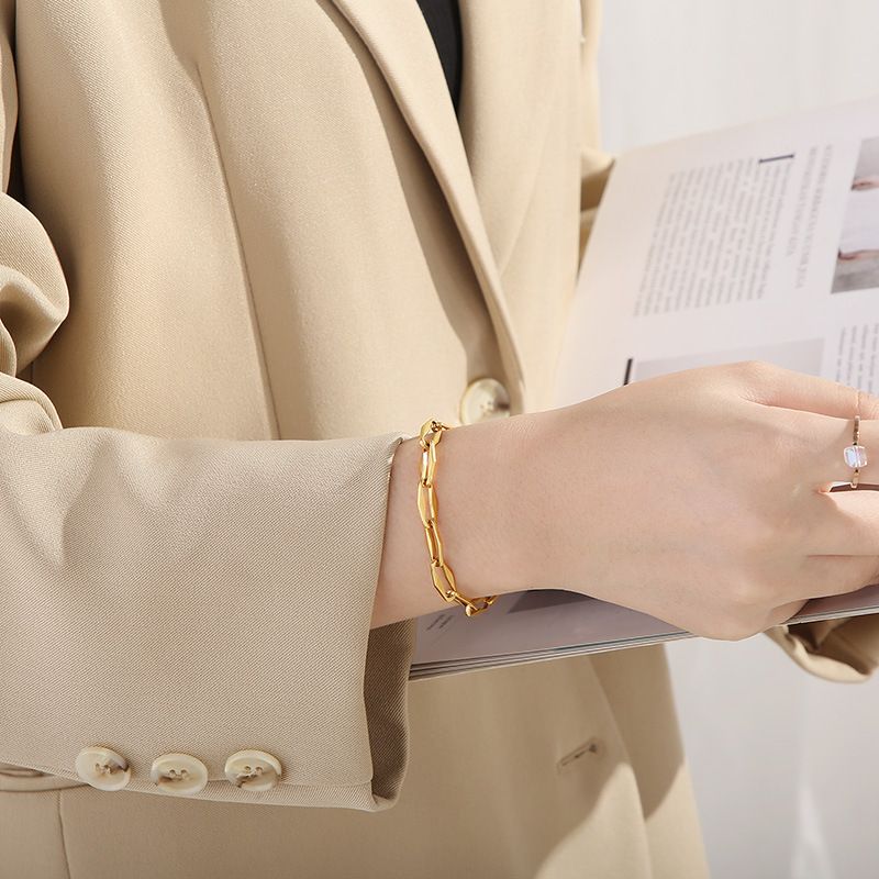 Osebnostna modna titanova jeklena votla 7 mm premera ročno izdelana verižica, preprosta geometrijska zapestnica za moške in ženske_voghion.com