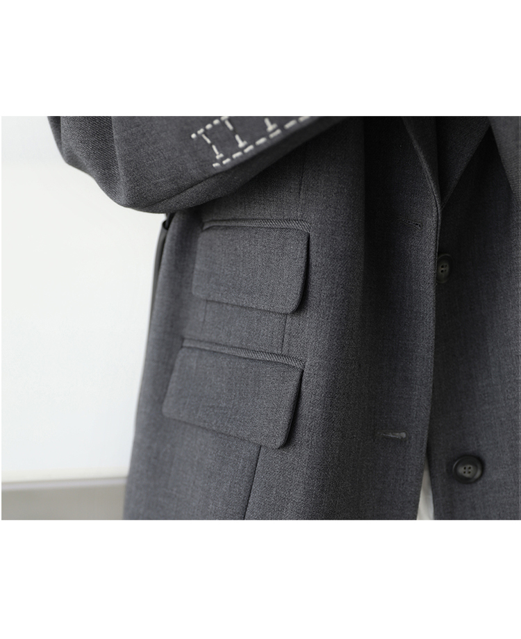 CHICVEN Donna Office Lady Blazer Polsino Ricamo Spalla Larga Abito in Twill Capispalla Donna Autunno Capispalla Elegante Top_voghion.com