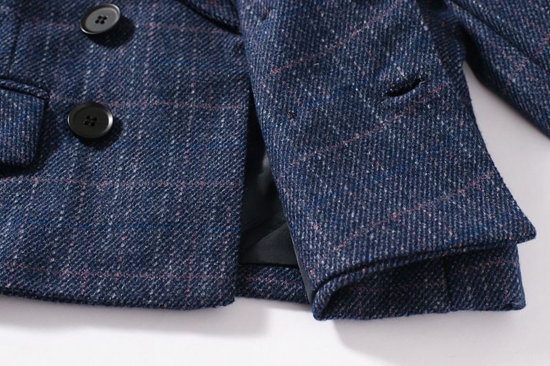 Traje pequeño para niños, traje de tres piezas para niños con flores de primavera y otoño, estilo británico_voghion.com