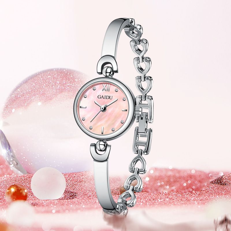 Orologio da polso compatto alla moda da donna, stile sirena, semplice, versatile, alla moda, al quarzo, con bracciale, per donna_voghion.com