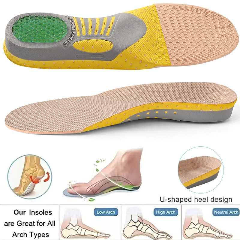 Orthotic Insole Arch Support PVC Flat Foot Health Shoe Sole Pad Shoes insert padded Orthopedic insoles for feet_voghion.com