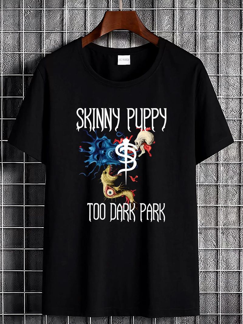 SKINNY PUPPY Too Dark Park T-Shirt Unisex für Damen und Herren, Größen S-4XL, VN947, Sommer, weich, dehnbar, leicht stylisch, atmungsaktiv, bequem, Grafik_voghion.com