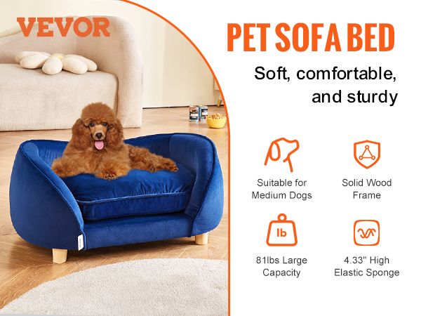 VEVOR Pet Sofa Dog Couch for Medium-Sized Dogs and Cats Dog Sofa Bed 81 lbs_voghion.com