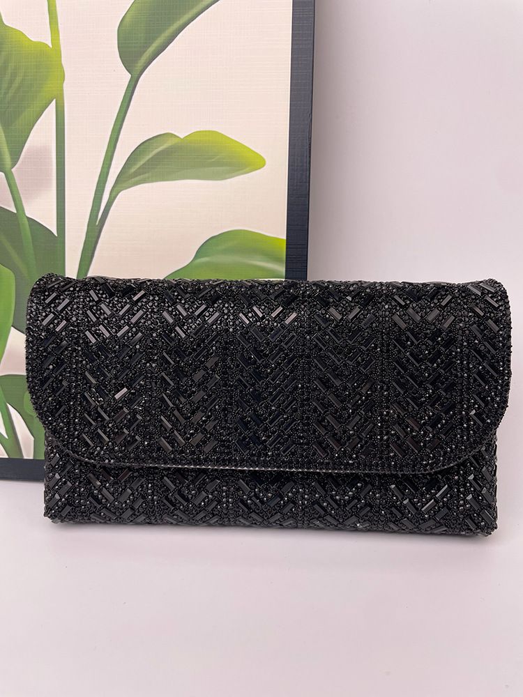 Modische Partykleid-Clutch mit Strasssteinen für Hochzeiten, Abend-Umhängetasche_voghion.com