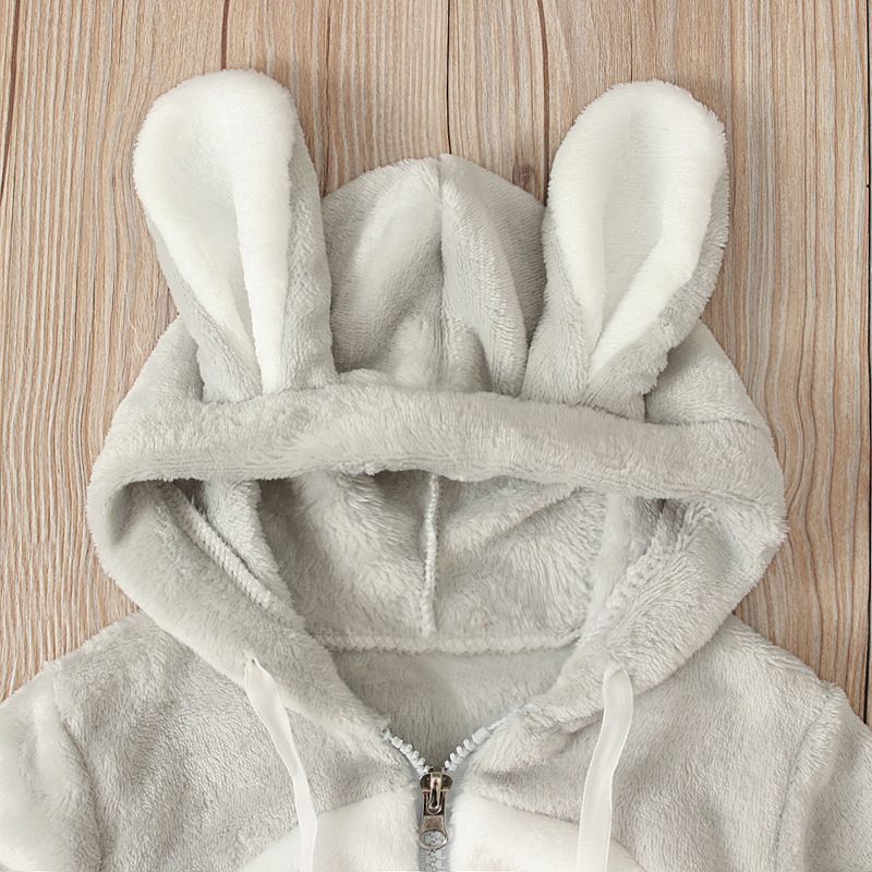 Barnkläder Långärmad jumpsuit med luva kanin med fötter_voghion.com