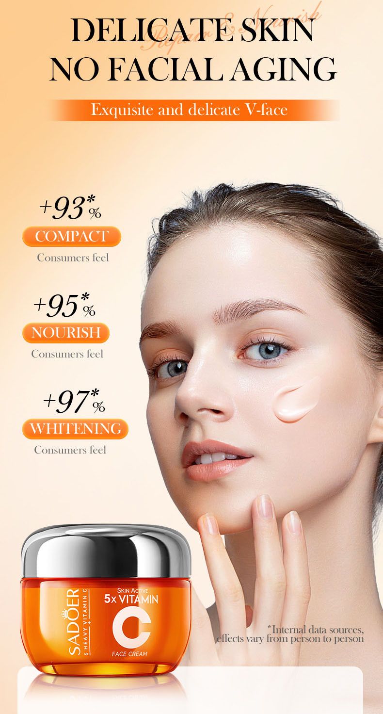 Sadoer Five-fold Vitamin C Whitening Firming Moisturizing Cream Moisturizing skin Rejuvenating Cream_voghion.com