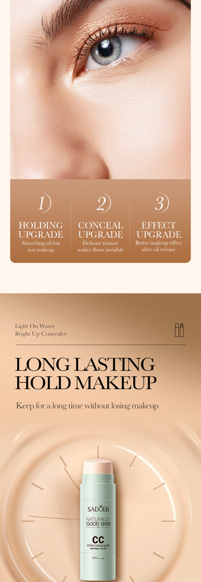 Makeup Light Sensation CC Stick 30g Concealer Isolation Hydrating Lightweight Contour BB Cream_voghion.com