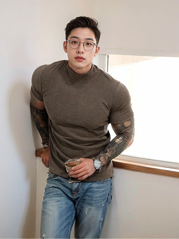 T-shirt à manches courtes et col rond en velours 280 g pour homme, idéal pour les exercices en extérieur, avec cordon de serrage élastique_voghion.com